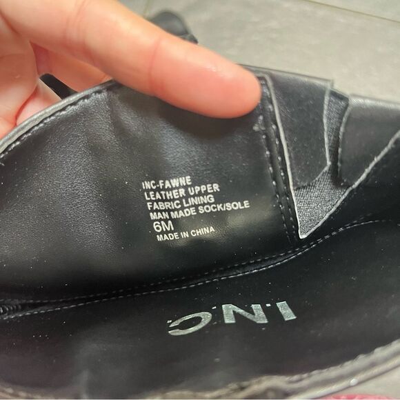 INC Fawne Riding Boots Black Leather SZ 6 Round Toe Closet Staple Minimalist - Picture 7 of 8